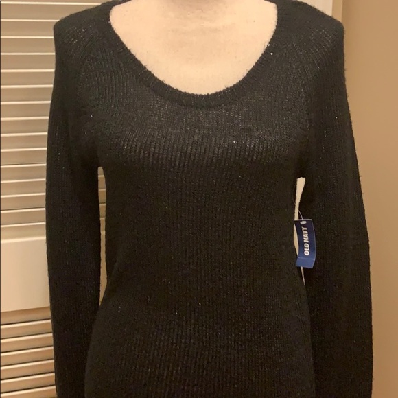 Old Navy Black Sweater with Silver Sparkles - Picture 2 of 10